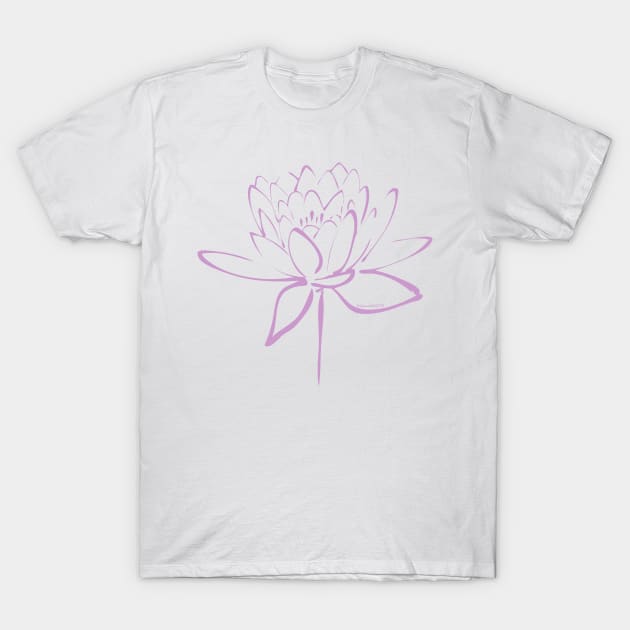 Lavender Lotus Calligraphy T-Shirt by MakanaheleCreations